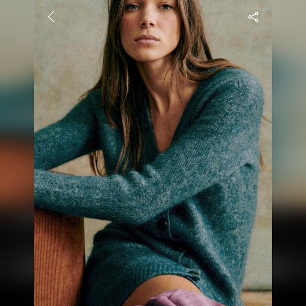 Sezane Junie Button-Up Knit Dress
